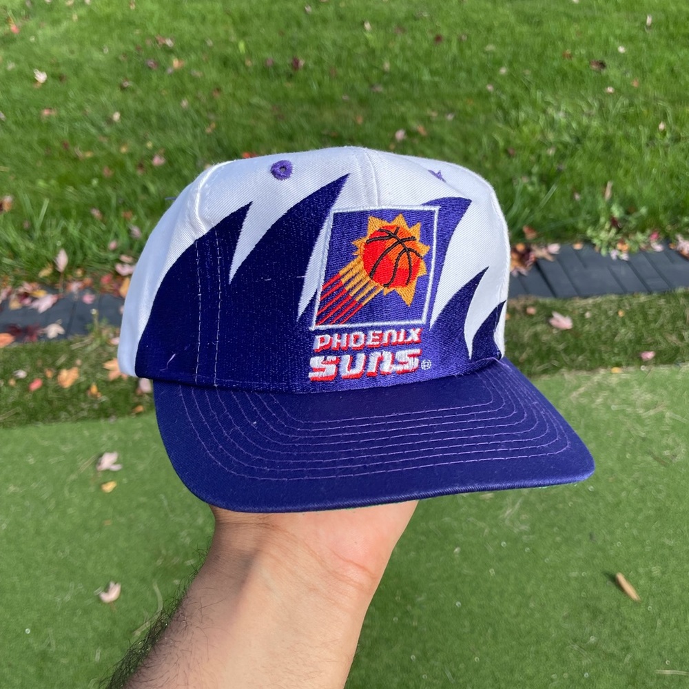 Vintage Logo Athletic NBA Phoenix Suns Sharktooth Snapback Hat Basketball 1990s